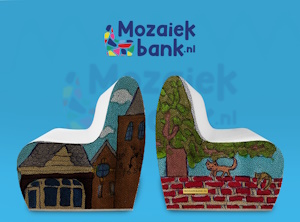 Mozaiekbank CBS Mozaïek Zwolle